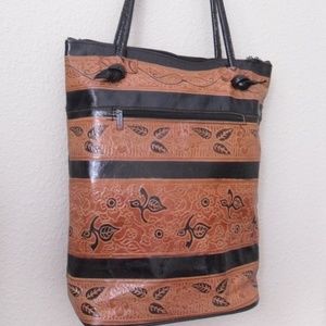 Large leather shopping bag tote purse laptop